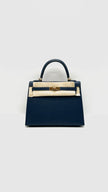 Preowned. Hermes Kelly 25 Blue De Prusse Epsom Sellier GHW. WHA469KY|16005