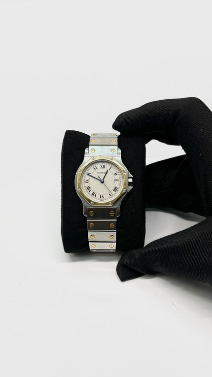 Preowned. Cartier Santos Octagon Two-toned 30MM|10897