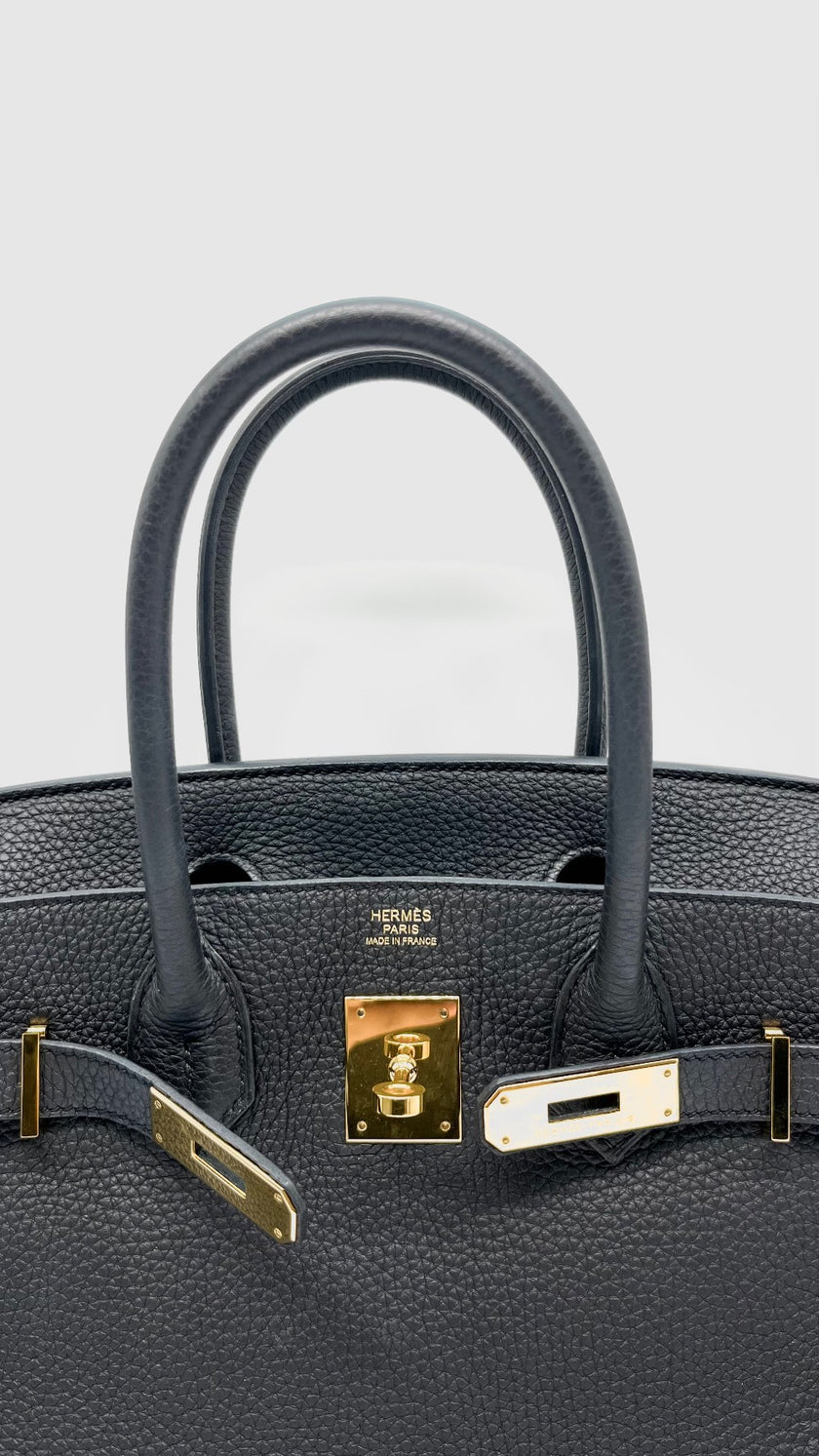 Preowned. Hermes Birkin 30 Black Togo GHW. UPY455TM|14645