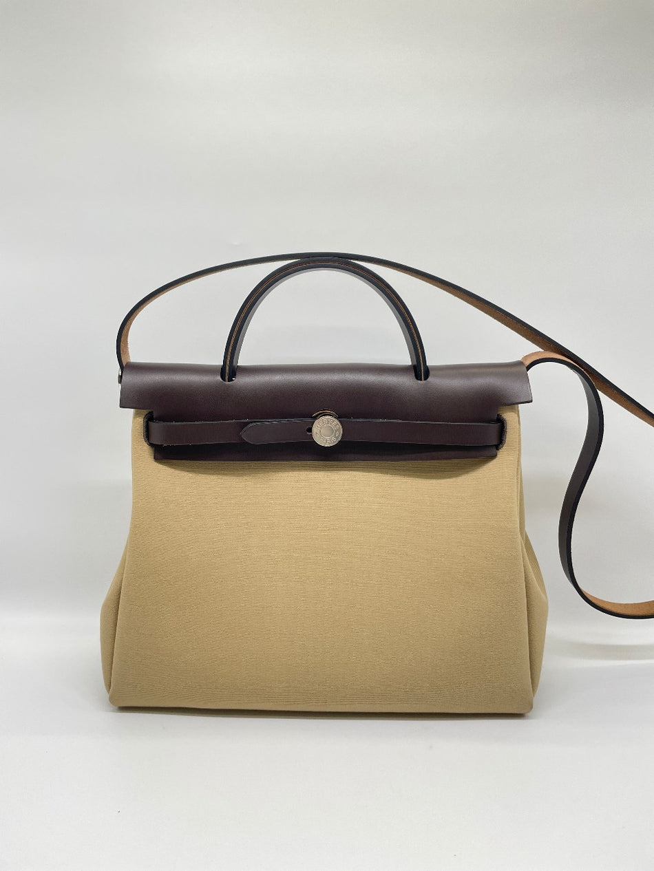 Preowned. Hermes Herbag 31 Trench/Ebene Canvass PHW. UMN009KD|10292