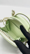 Brand New. Chanel Quilted Round Handle With Care Vanity Chain Light Green Caviar GHW. 31775245|15543