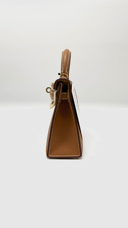 Brand New. Hermes Mini Kelly Gold Sellier GHW. KSN272GN|4936