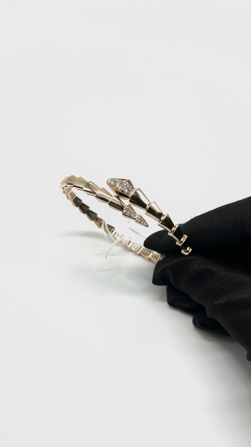 Brand New. Inspired Bvlgari Serpenti Bangle 18K RG|13487