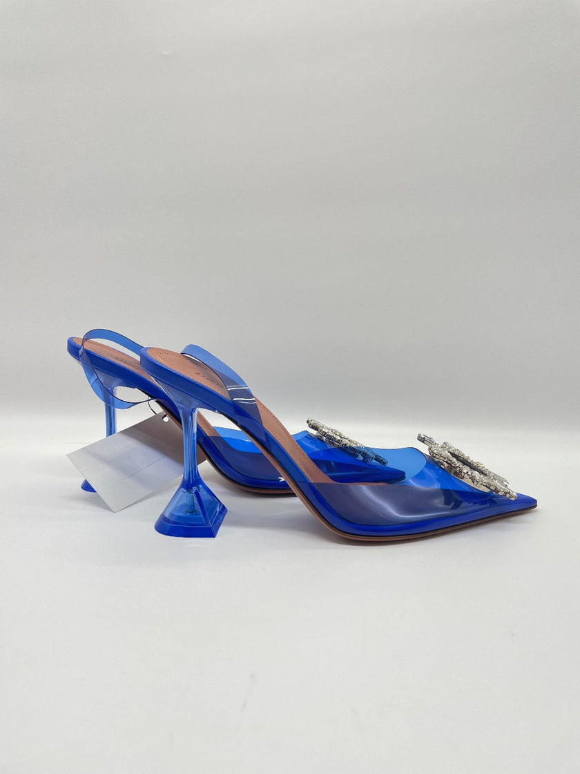 Brand New. Amina Muaddi Begum Heel Blue. 37|10024