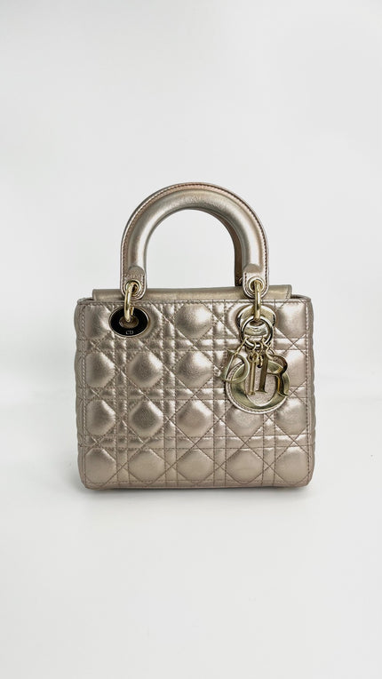 Preowned. Lady Dior Small Bronze GHW|4383