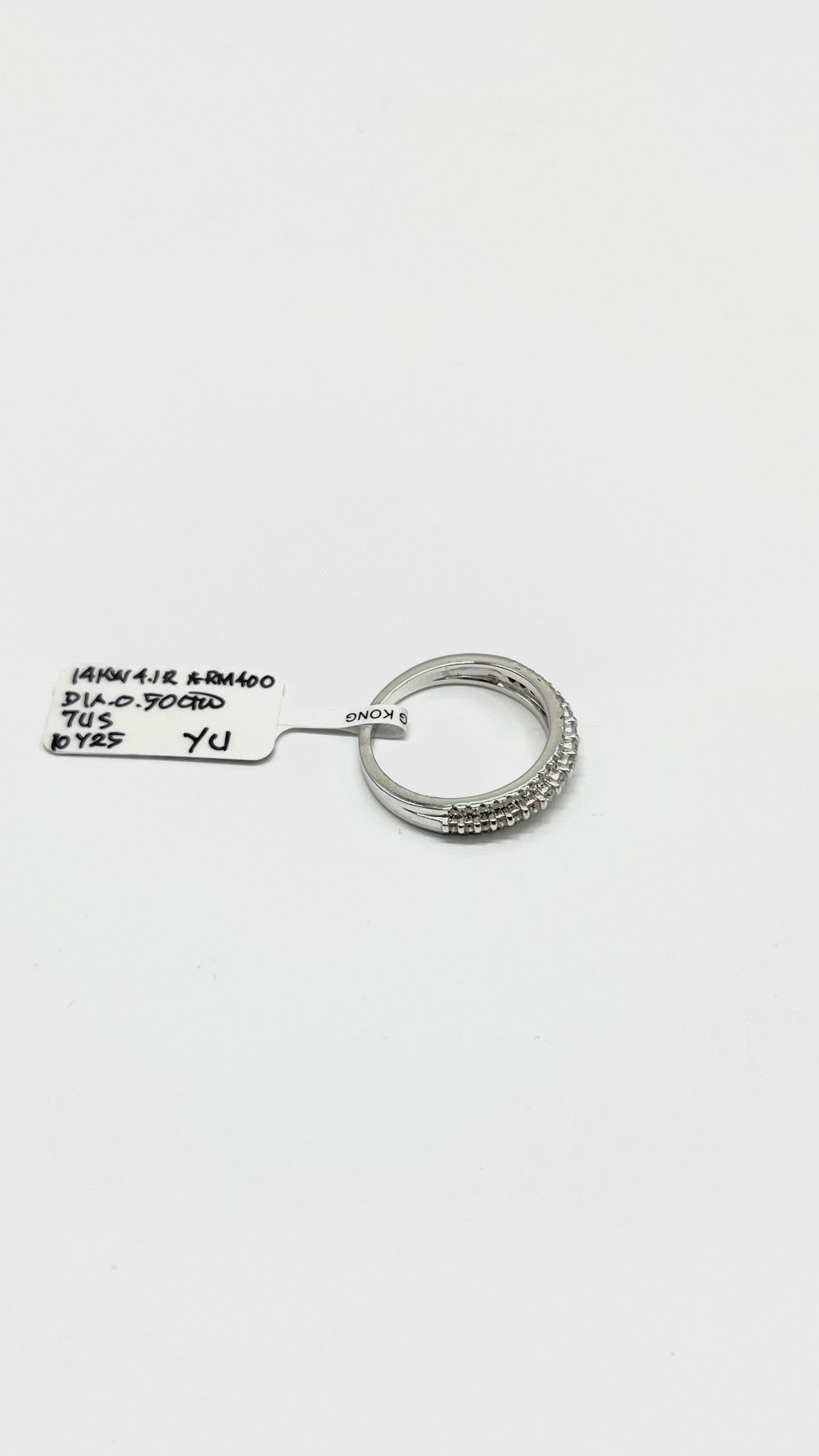 Brand New. HK Setting Half Pave Ring 18K WG|13502