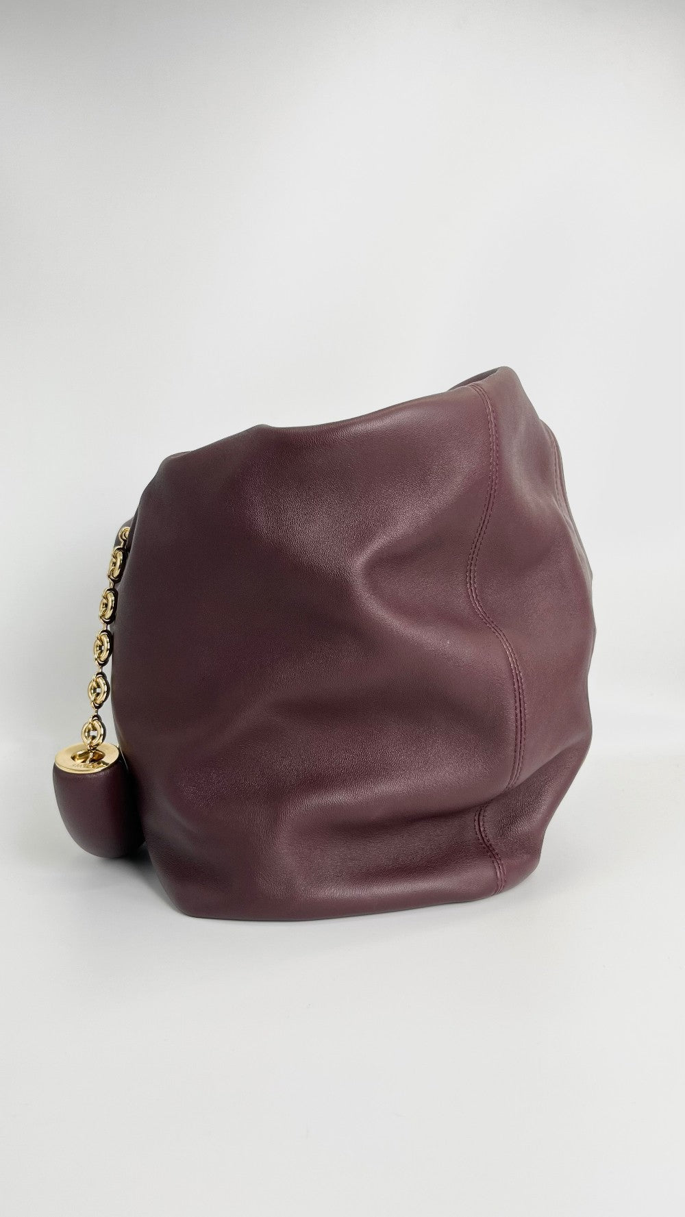 Preowned. Loewe Squeeze Medium Hobo Bag Dark Burgundy|4498
