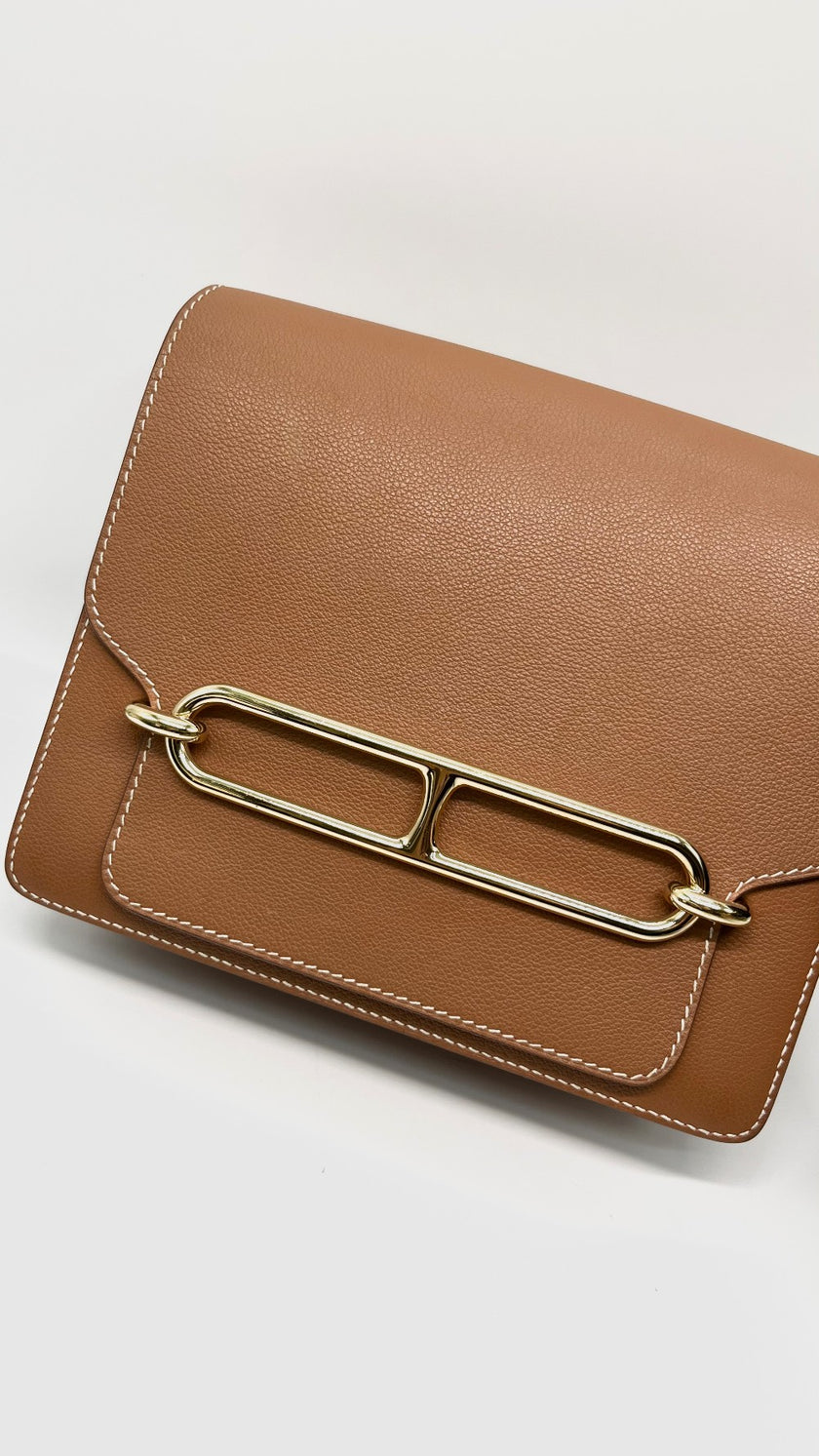 Preowned. Hermes Roulis 23 Gold Evercolor GHW. YHA009HC|14325