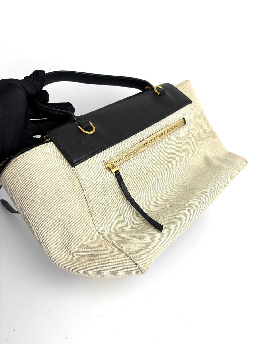 Preowned. Celine Belt Canvass Beige|11754