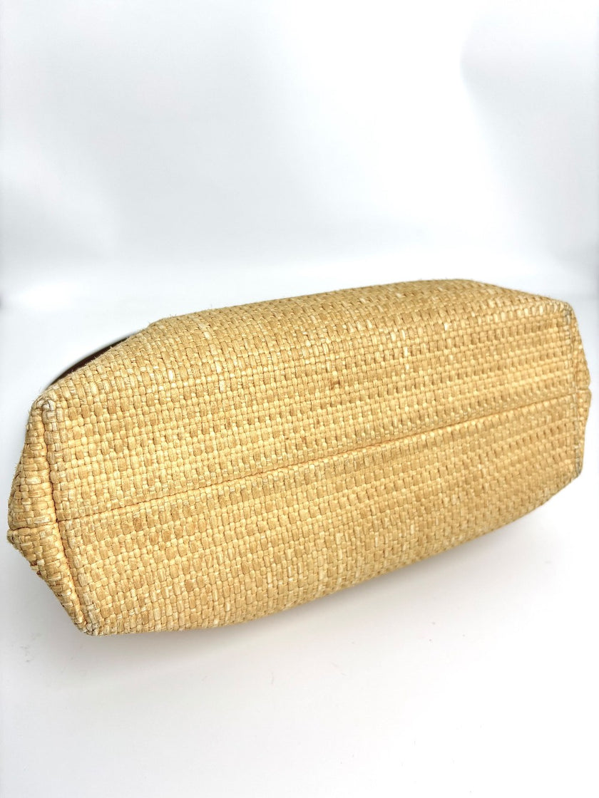 Preowned. Chanel Vintage CC Raffia Beige. 5988701|4152
