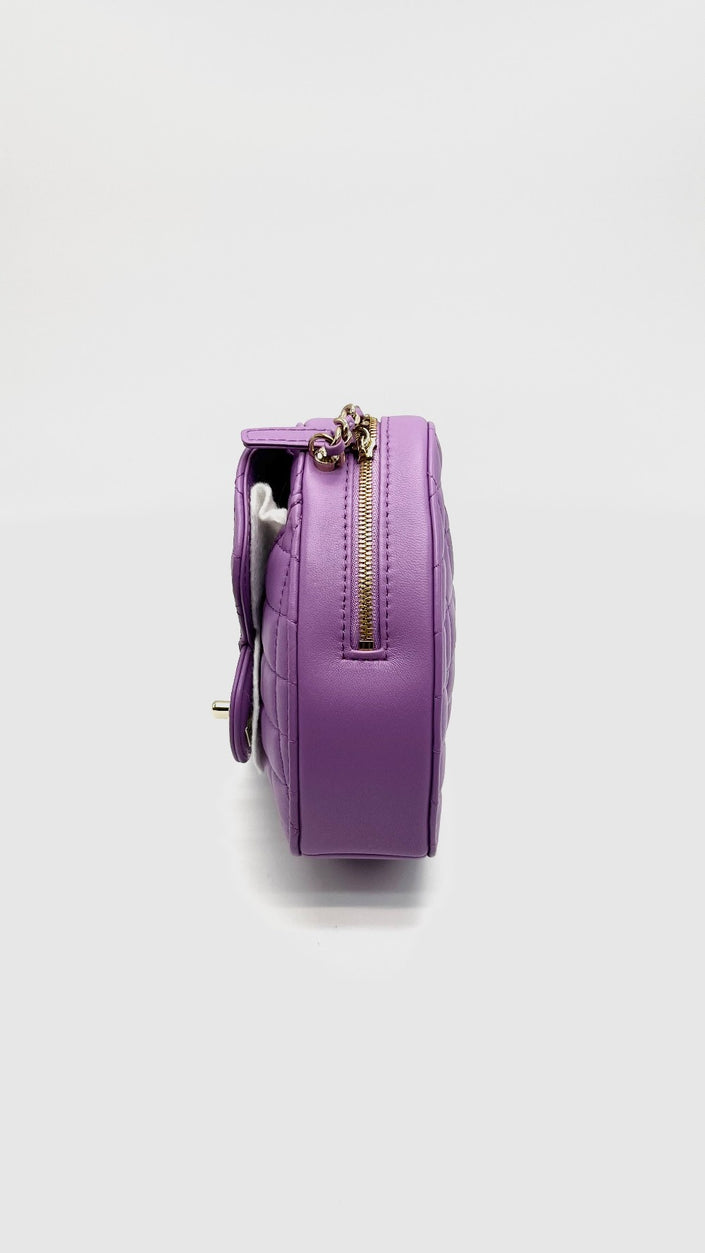 Unused. Chanel CC Inlove Heart Bag Purple Lambskin GHW. XN3K6N5C|15545