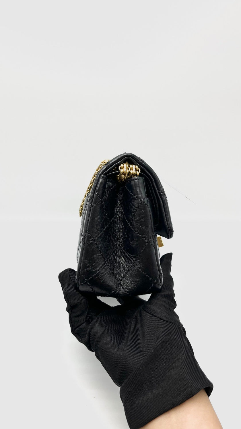 Like New. Chanel Reissue Mini Rectangular Flap Black Calfskin GHW. 23542620|16436