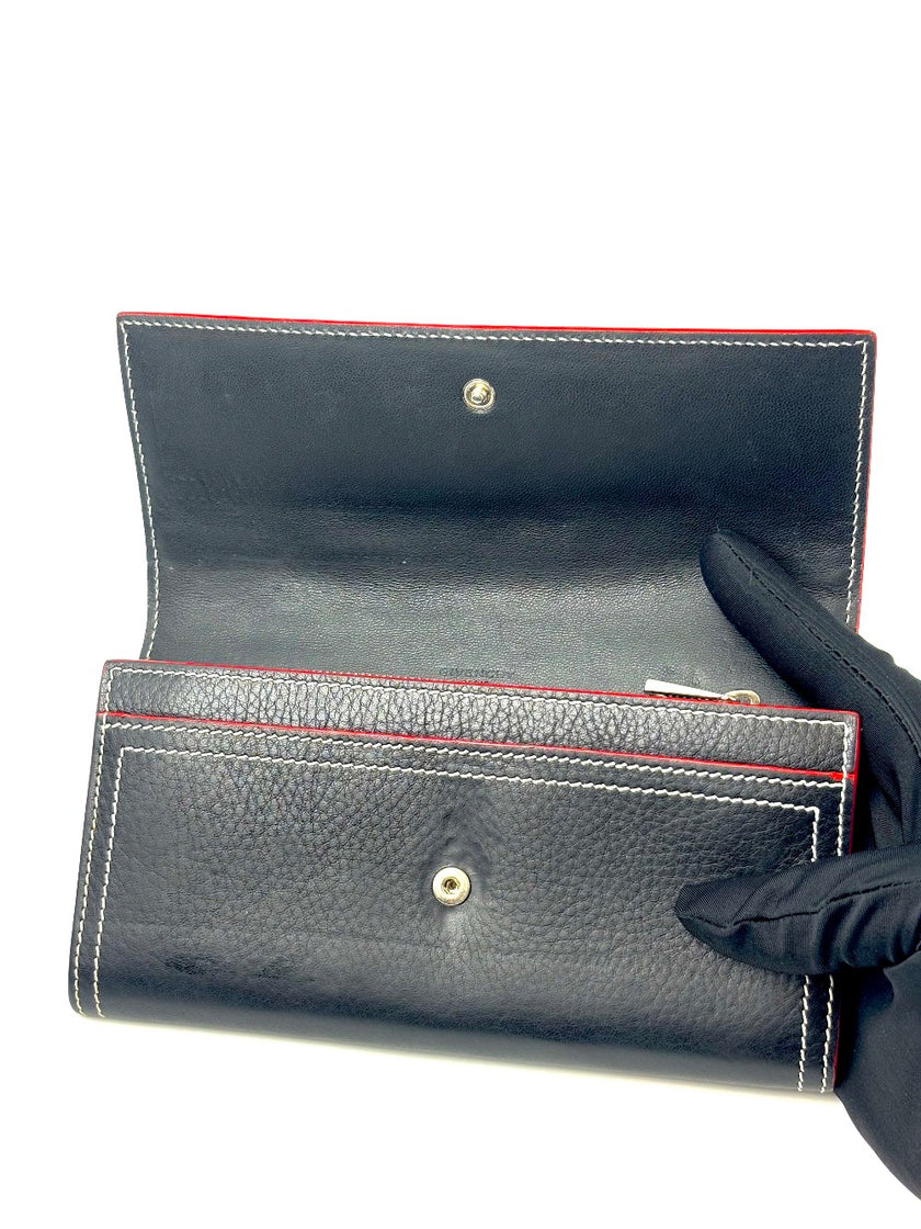 Preowned. Givenchy Long Wallet Black|6727