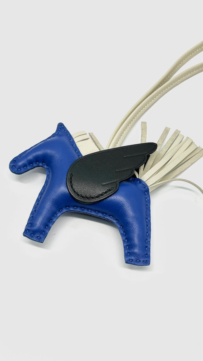 Brand New. Hermes Rodeo Pegase PM Bag Charm Blue De France|9963
