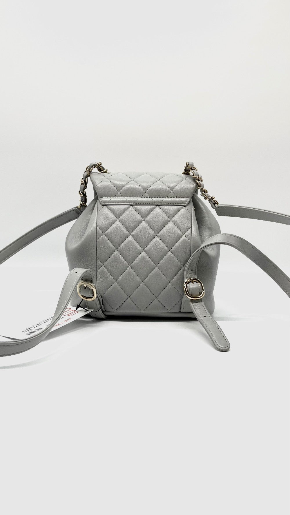 Brand New. Chanel Duma Backpack Gray Lambskin GHW. XX14TUKS|7863