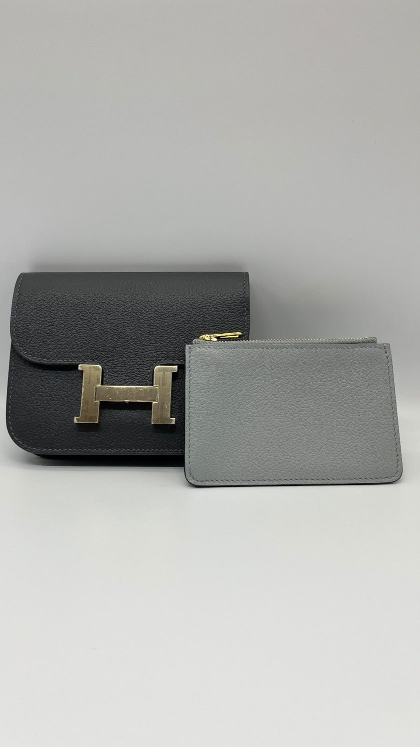 Brand New. Hermes Constance Slim Ardoise Evercolor GHW. KAK004MM|5407