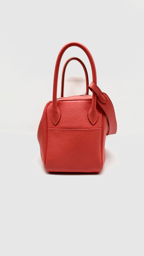 Preowned. Hermes Lindy 26 Rose Jaipur Togo PHW. XPY001BY|10485