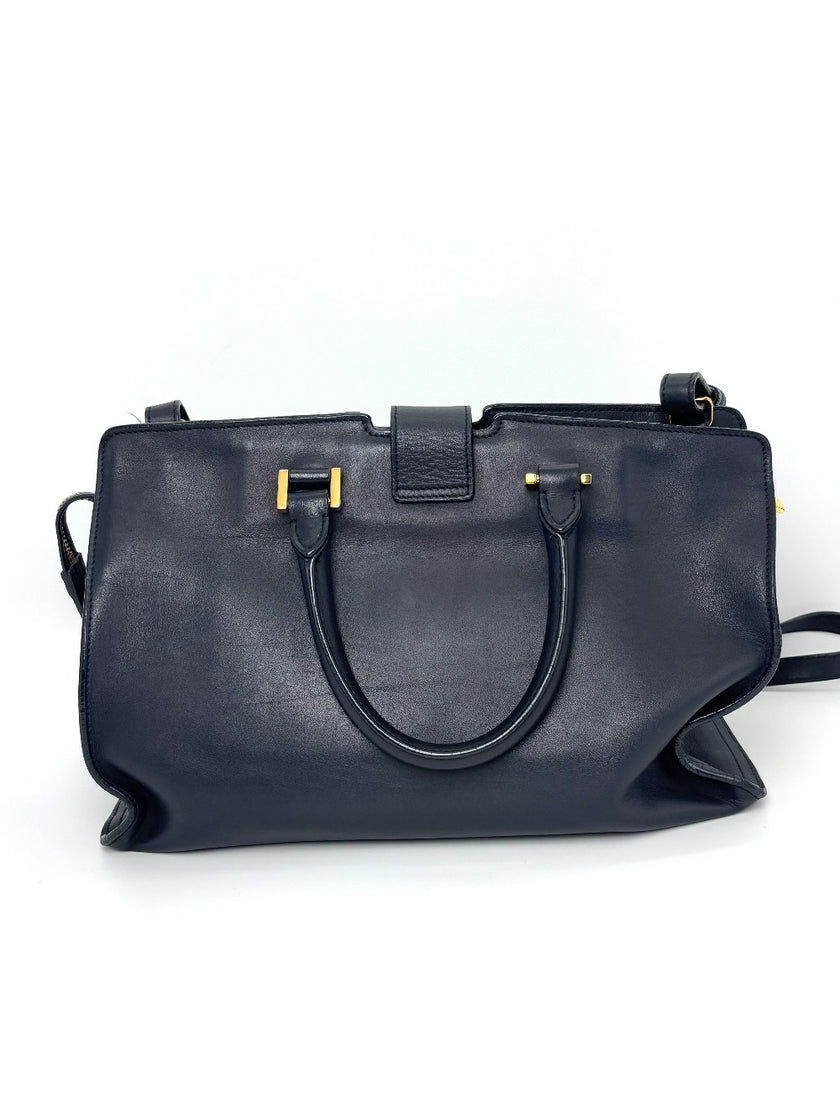 Preowned. YSL Cabas Navy Blue|6381