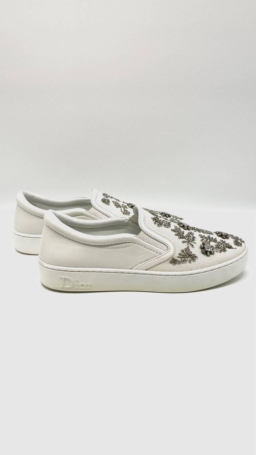 Brand New. Dior Slip On White. 37|7884