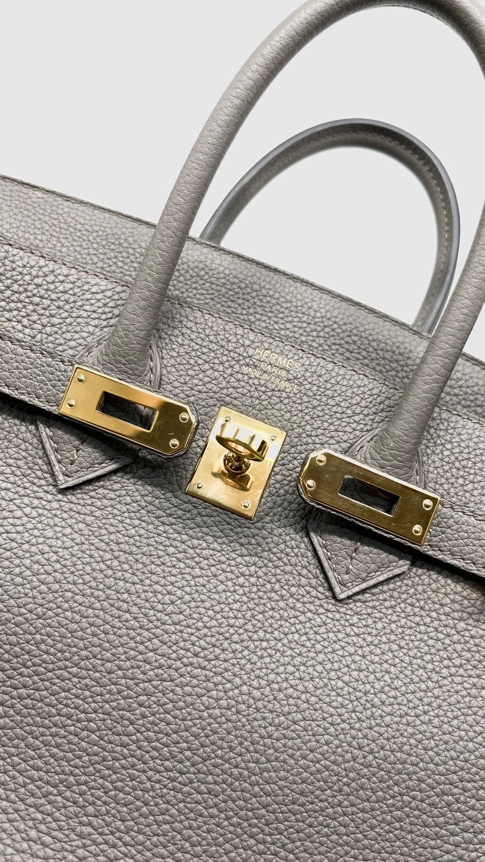 Preowned. Hermes Birkin 25 Etain Togo GHW. DPY837WM|14871