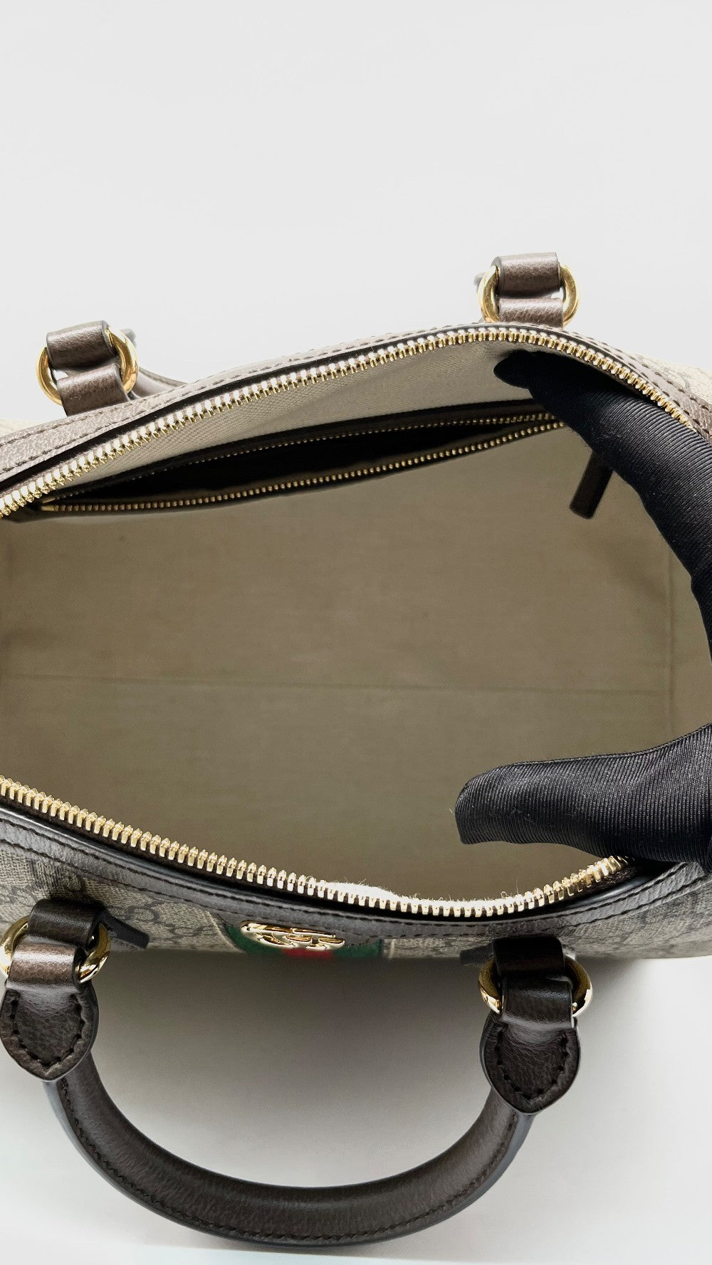 Unsed. Gucci Ophidia Boston GG Supreme Canvas Bag GHW|13396