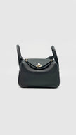 Preowned. Hermes Mini Lindy Clemence Black GHW. YCT599CZ|10307