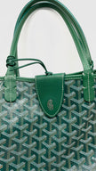 Preowned. Goyard Anjou PM Green Reversible Tote Bag With Goyard Green Clip. SUT 020251|13092