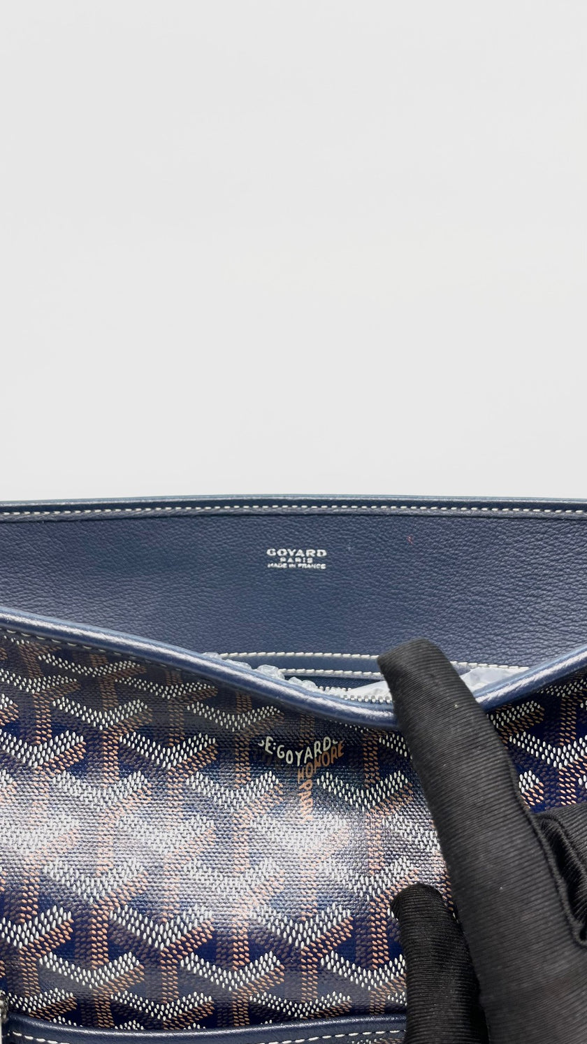 Preowned. Goyard Bourgogne Tote Blue. SOA020232|13979