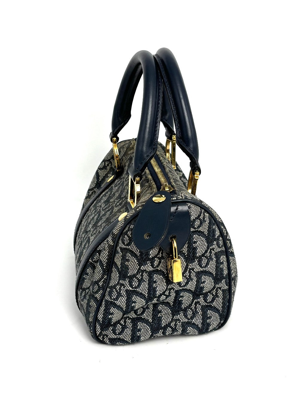 Preowned. Dior Trotter Navy Blue Canvas. CP0070|12386