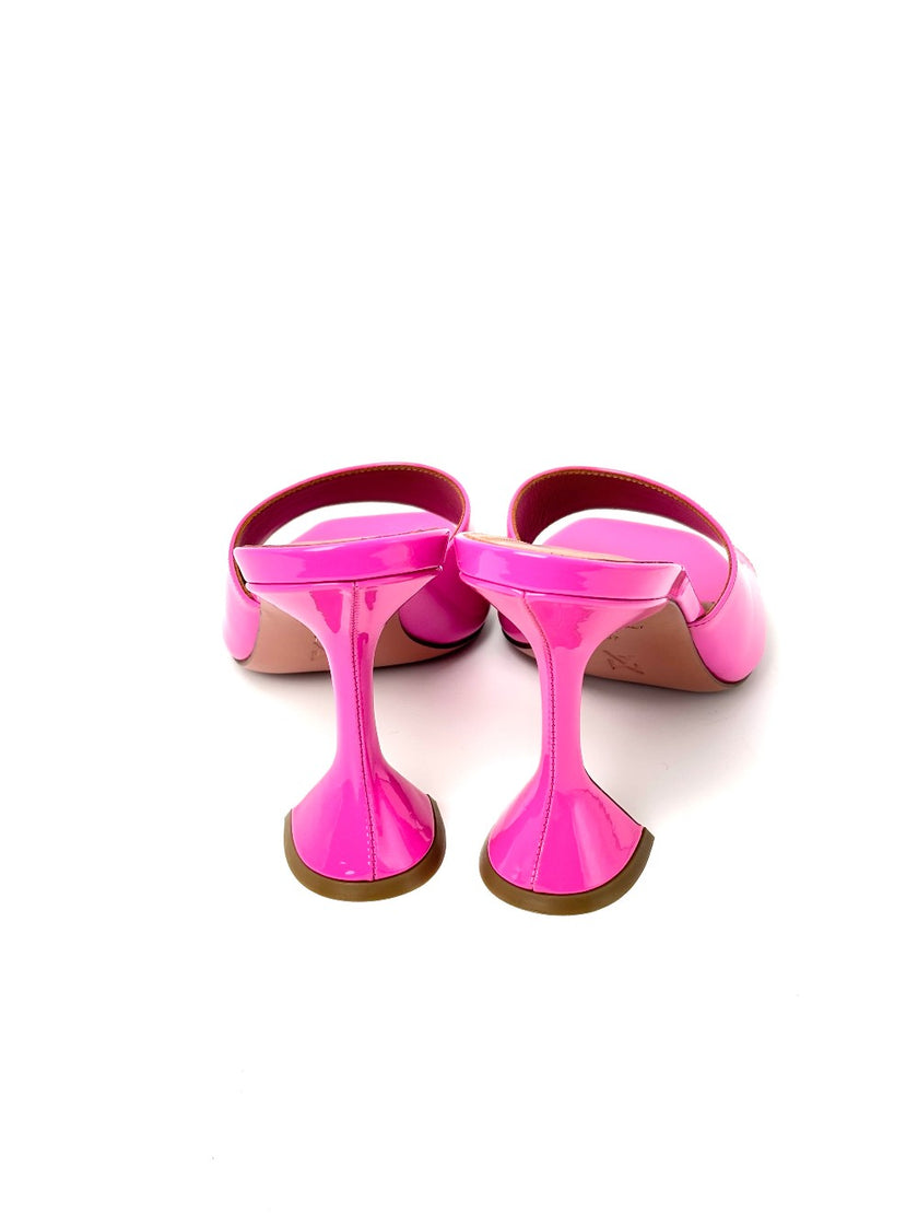 Brand New. Amina Muaddi Sandals Low Heel Pink. 37|7512