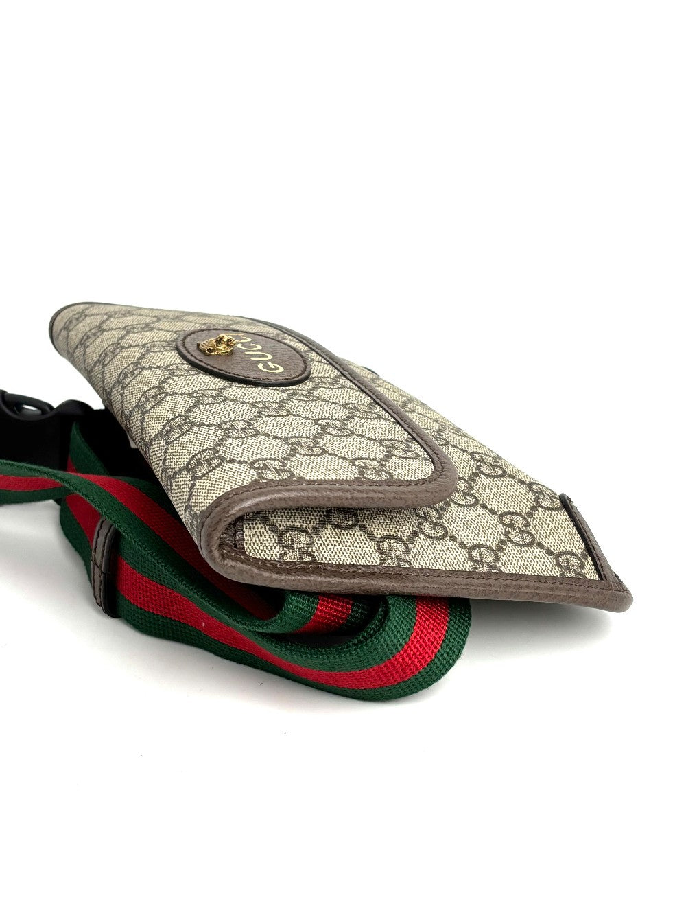 Brand New. Gucci GG Supreme Web Neo Vintage Beltbag in Brown Coated Canvas|12856