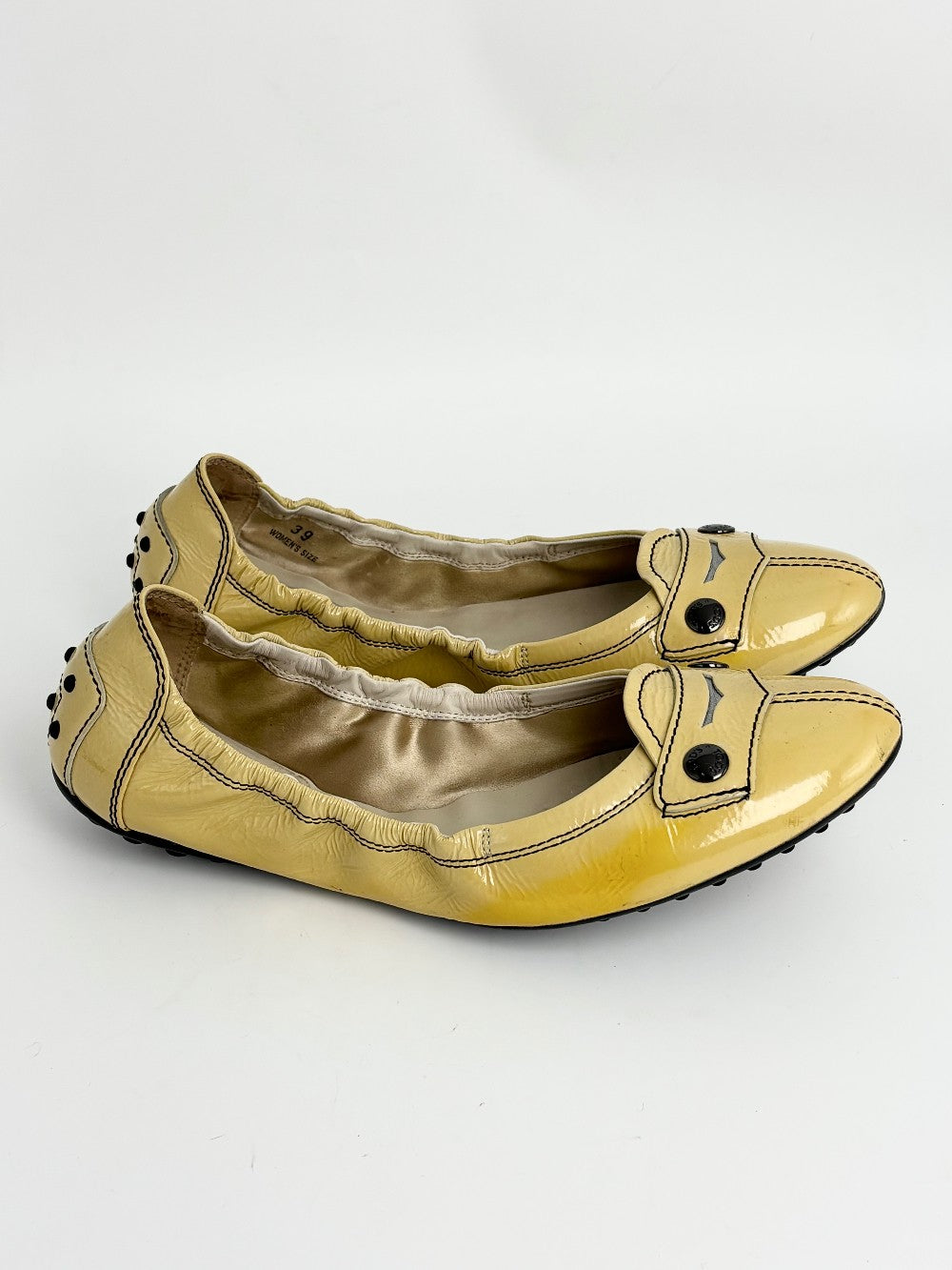 Preowned. Tods Dolls Shoes Yellow. 39|12839