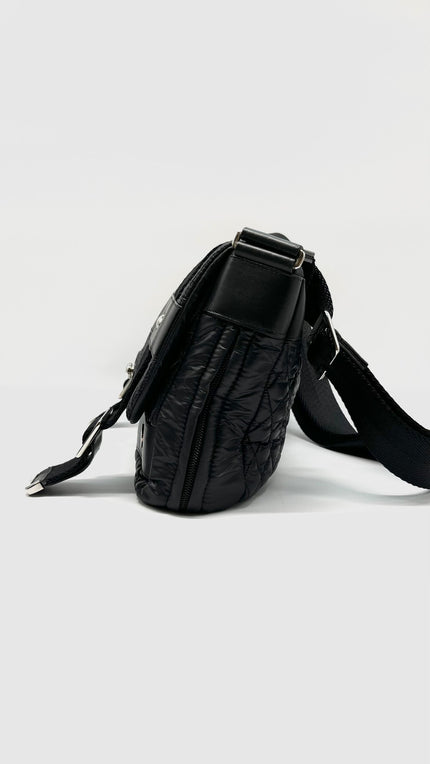 Preowned. Chanel Coco Mark Nylon Messenger Bag Black SHW. 12565863|9863