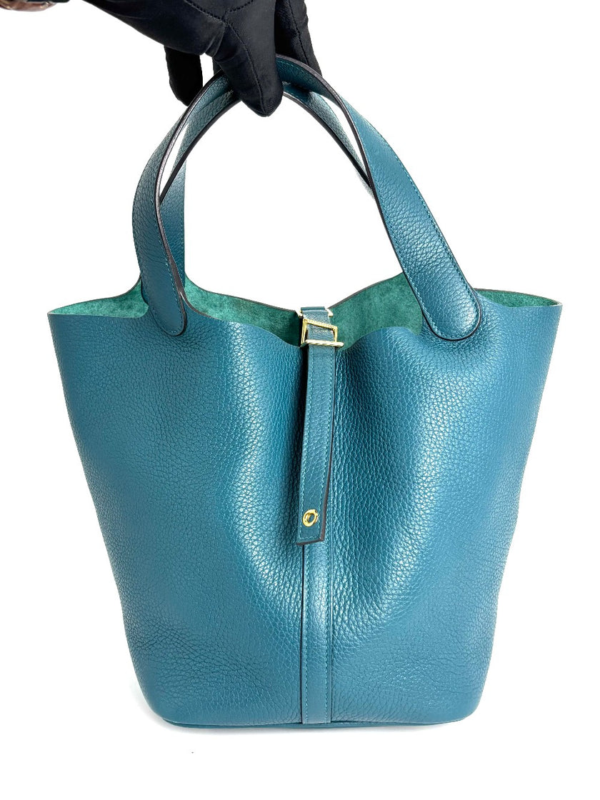 Preowned. Hermes Picotin 22 Vert Bosphore GHW. DAM004UH|3723