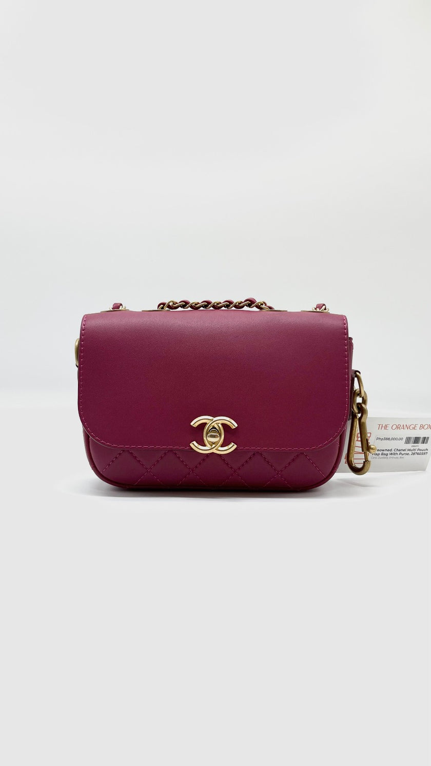 Preowned. Chanel Multi Pouch Flap Bag With Purse. 28760597|5110