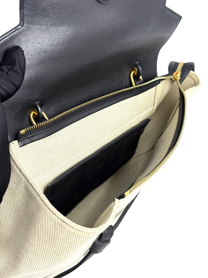 Preowned. Celine Belt Canvass Beige|11757