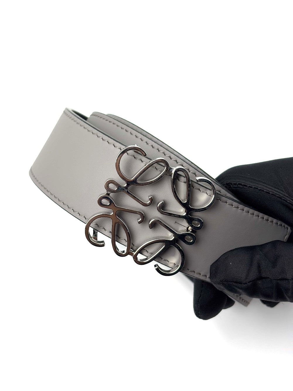 Brand New. Loewe Belt Gray/ Black PHW.95|6705