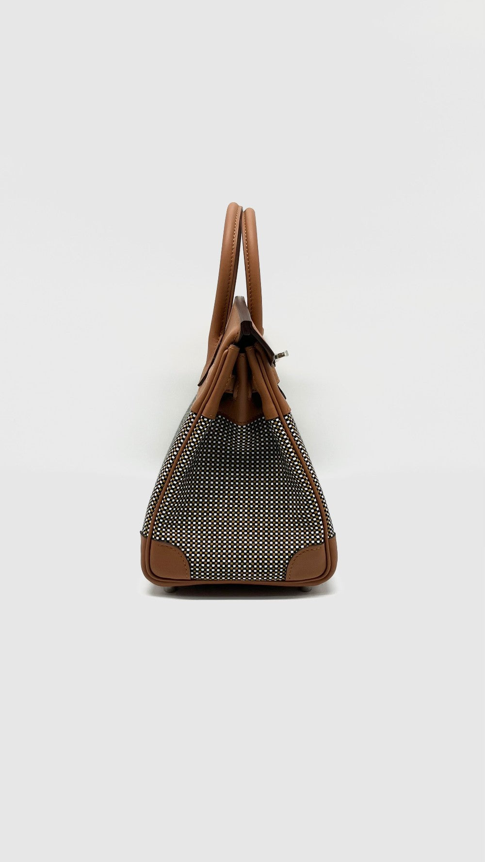 Brand New. Hermes Birkin 25 Gold Toile Swift PHW. BCT598AG|14143