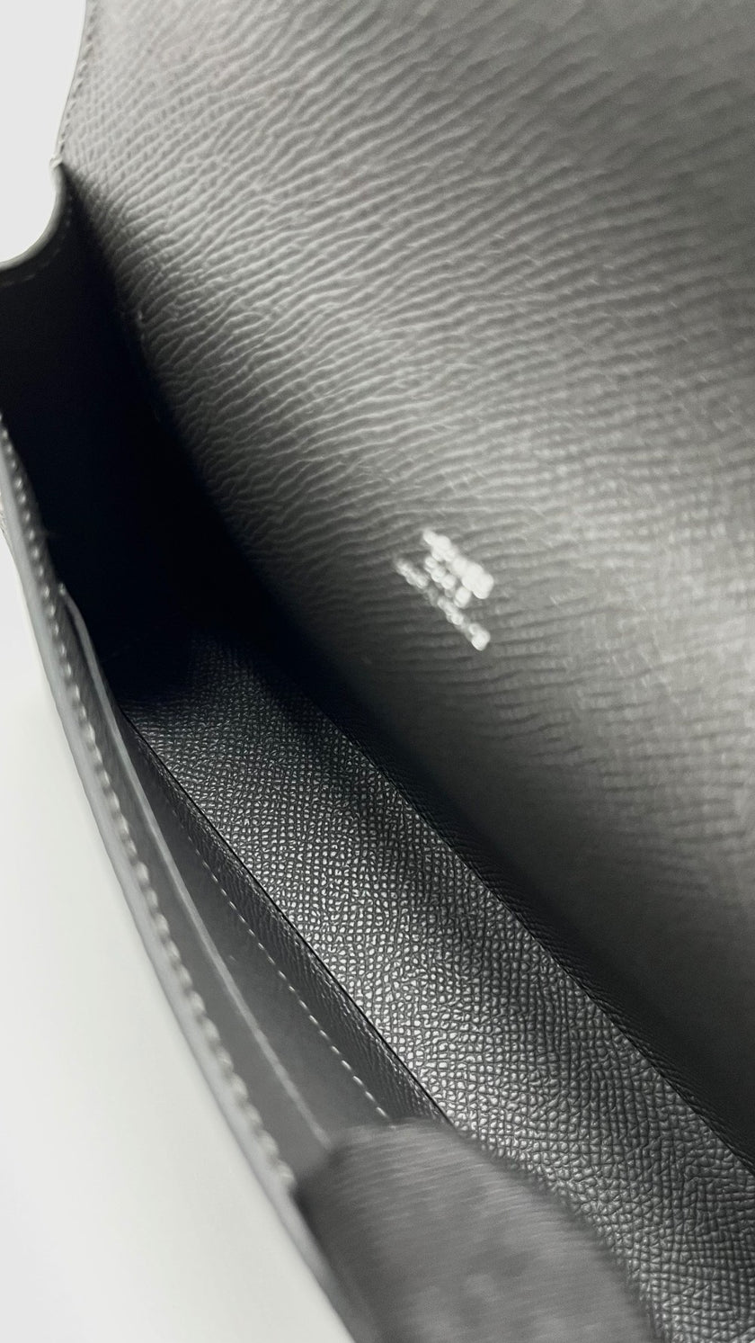 Brand New. Hermes Snap Wallet Epsom Gris Misty. WAM011UH|5042