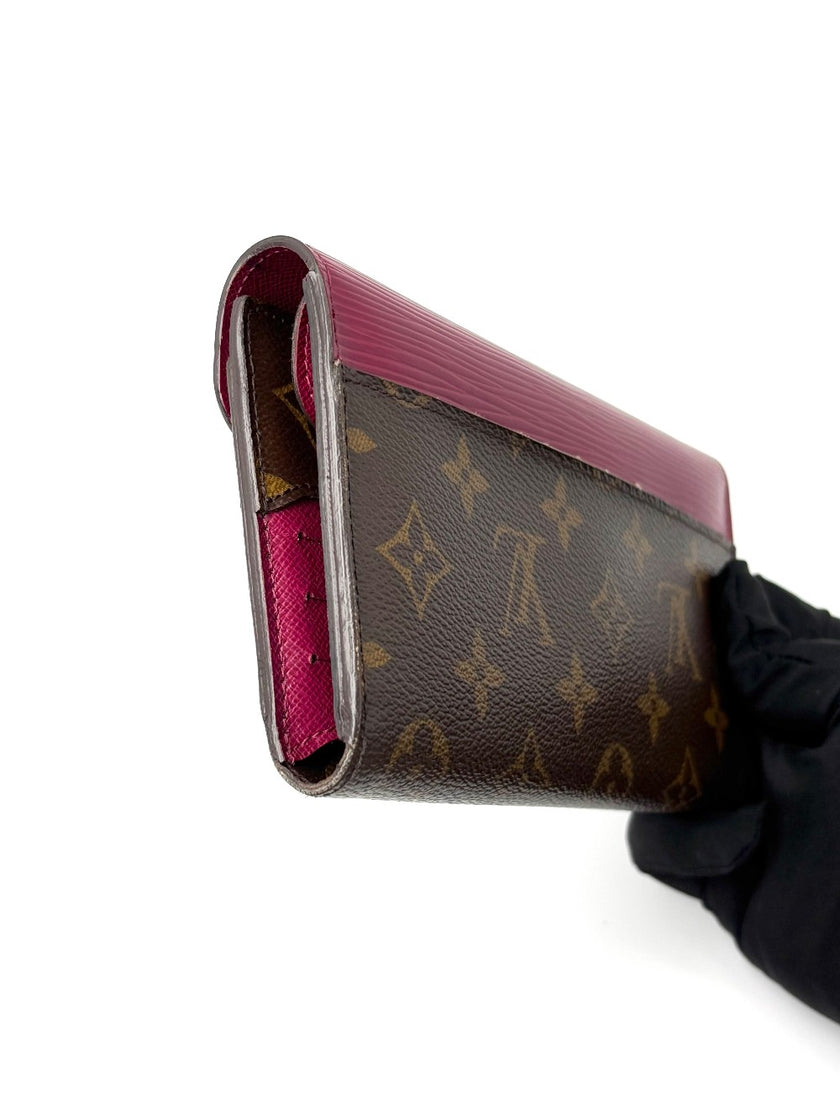 Preowned. LV Marie Lou Trifold Wallet Mono/Pink|6624