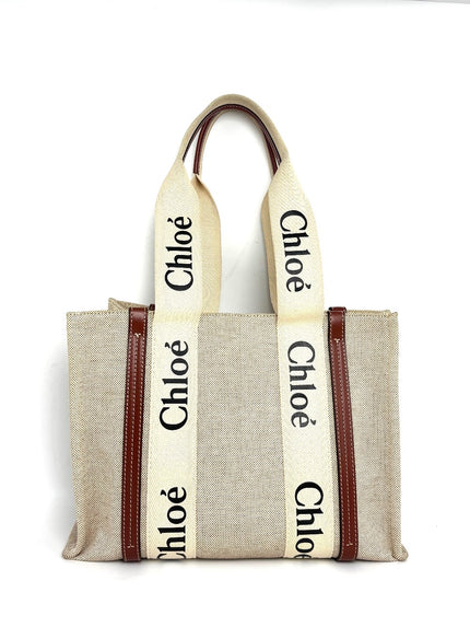 Preowned. Chloe Woody Medium White/Brown|11100