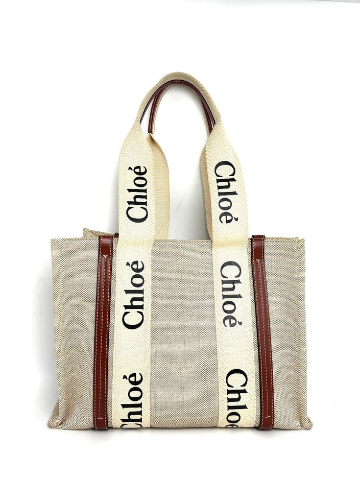 [SALE] Preowned. Chloe Woody Medium White/Brown|11100