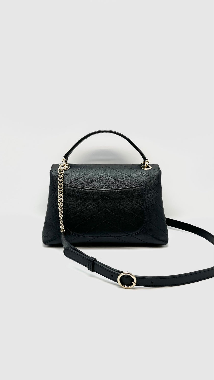 Like New. Chanel Top Handle Chevron Black Calfskin GHW. 27528955|16529