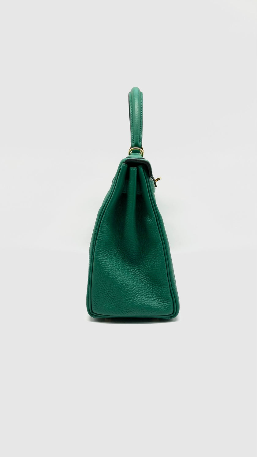 Like New. Hermes Kelly 28 Vert Vertigo Togo GHW. CGN312MU|14157