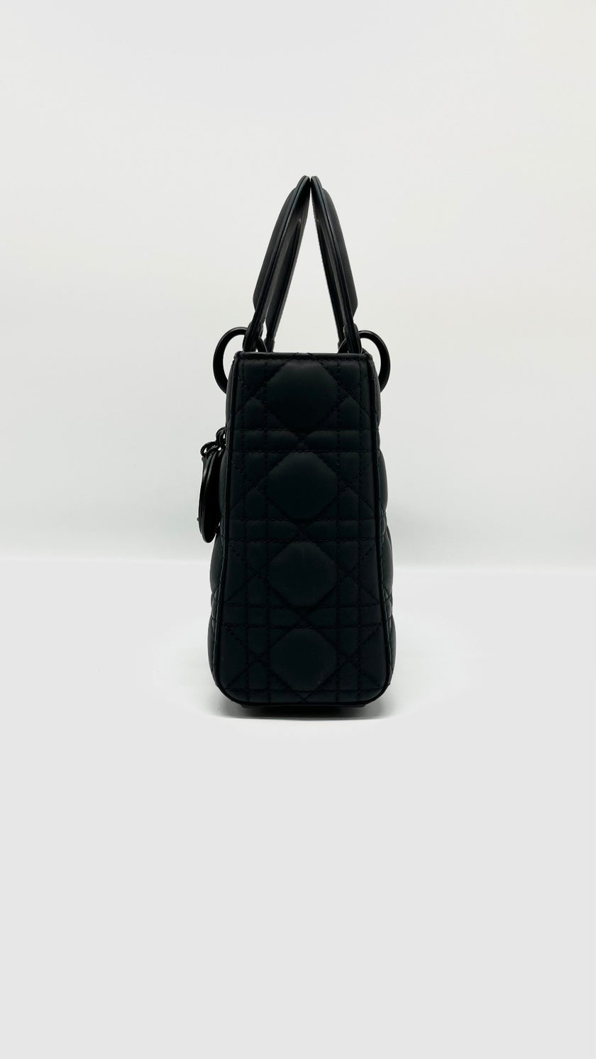 Preowned. Lady Dior Small So Black Matte. 15-MA-1221|7707