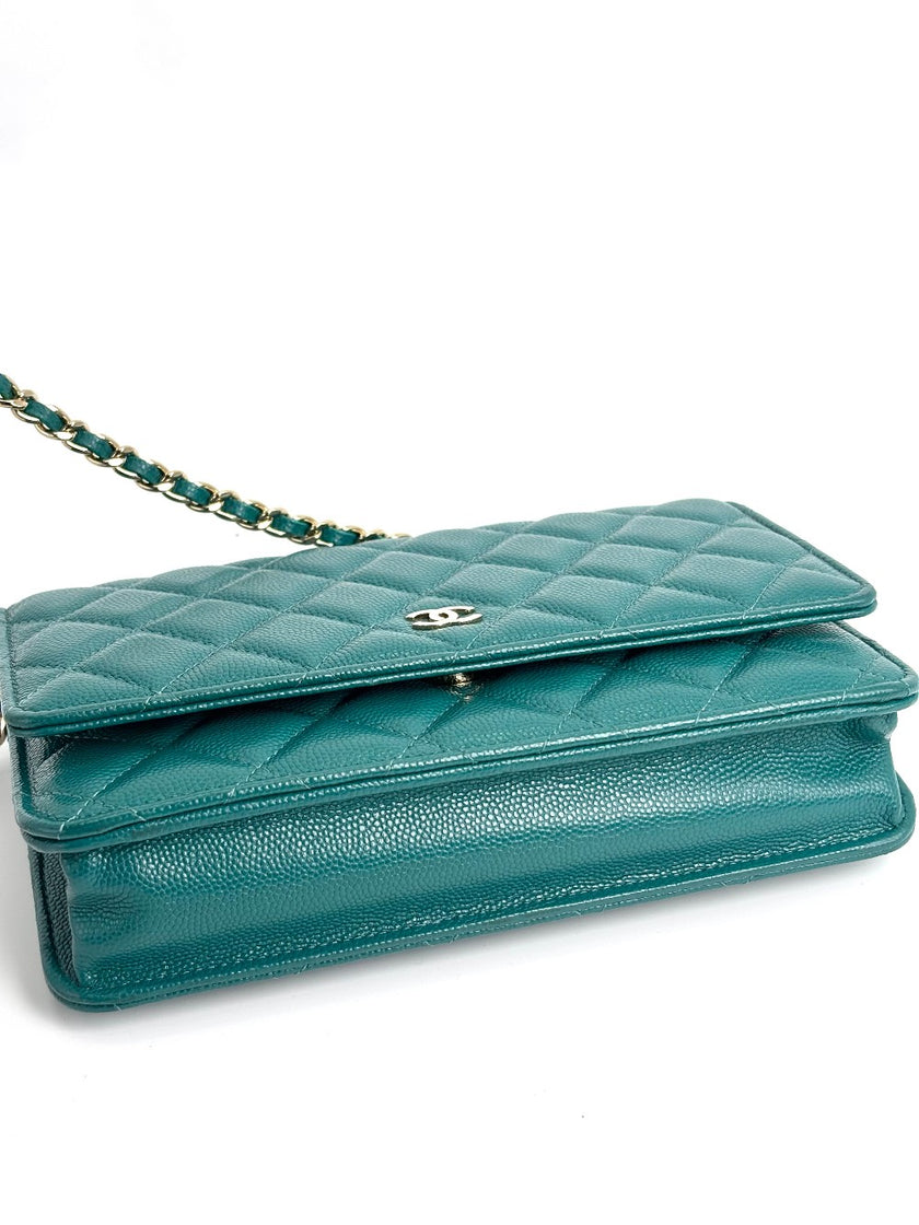 Like New. Chanel WOC Bluegreen. 30836980|4102