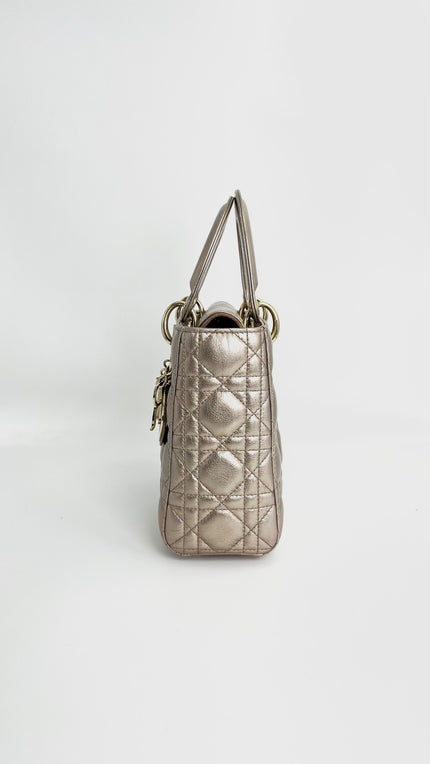 Preowned. Lady Dior Small Bronze GHW|4384