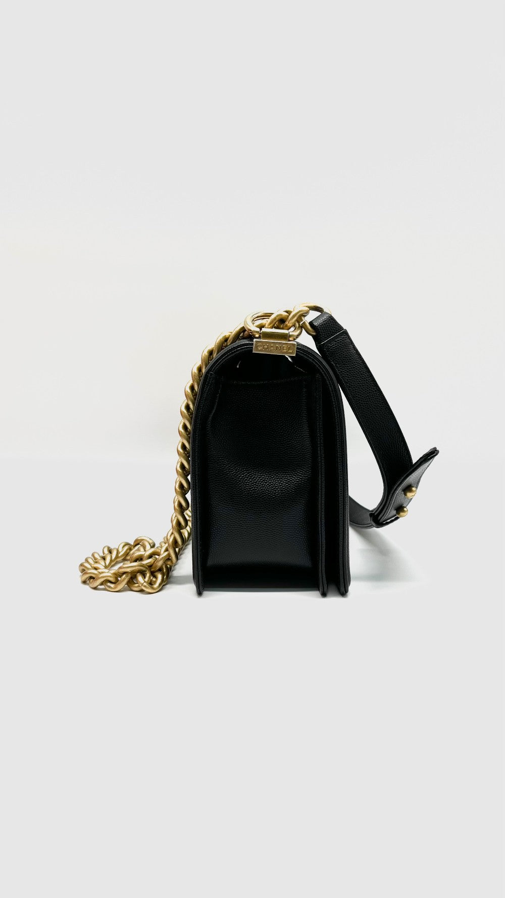 Brand New. Chanel Leboy Old Medium Black Caviar GHW. GN3XPEXG|9842