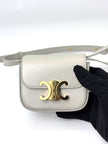 Like New. Celine Claude Mini Triomphe White|6580