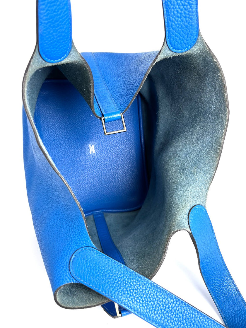 Preowned. Hermes Picotin 26 Blue France Togo. PC074|3735